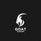 Goat circle black mountain silhouette logo icon designs vector