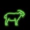 goat domestic animal neon glow icon illustration
