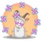 Goat with flowers