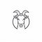 Goat Head Design Logo With Contemplative Minimalism And Monochromatic Symmetry