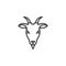 Goat head line icon, outline vector sign