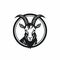 Goat Icon: Black And White Circle Logo Illustration