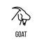 Goat icon or logo in modern line style.