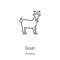 goat icon vector from farming collection. Thin line goat outline icon vector illustration. Linear symbol for use on web and mobile