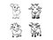 Goat Illustrations in Outline Style