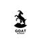 Goat jump black mountain silhouette logo icon designs vector