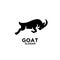 Goat jump black mountain silhouette logo icon designs vector