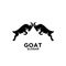 Goat jump black mountain silhouette logo icon designs vector