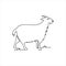 Goat line draw coloring animal vector