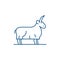 Goat line icon concept. Goat flat  vector symbol, sign, outline illustration.