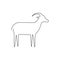 Goat line icon. Farm animal continuous line drawn vector illustration