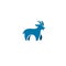 Goat logo icon designs vector simple blue flat illustration