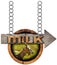 Goat Milk - Wooden Sign with Arrow and Chain