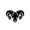 Goat sheep rams head big horn hornet logo icon designs vector simple illustrationa