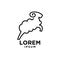Goat sheep rams jump line standing logo icon designs vector simple black illustration