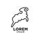 Goat sheep rams jump line standing logo icon designs vector simple black illustration