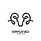 Goat sheep rams line head logo icon designs vector simple illustrationa
