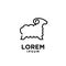 Goat sheep rams line standing logo icon designs vector simple black illustration