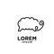 Goat sheep rams line standing logo icon designs vector simple black illustration