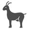 Goat solid icon, livestock concept, nanny-goat sign on white background, Goat figure icon in glyph style for mobile