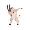 Goat standing in dub dancing pose, cute cartoon animal doing dubbing vector Illustration on a white background