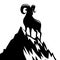 Goat standing on mountain silhouette 2015 Chinese New Year