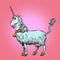 Goat unicorn, a fabulous animal