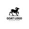 Goat walking logo template