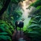 Goat walking in the rainforest of Borneo, Malaysia generative AI