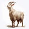 Goat On White Background: Magali Villeneuve Style, 32k Uhd Painted Illustrations