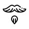 Goatee Beard Mustache Icon Outline Illustration