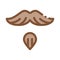 Goatee Beard Mustache Icon Outline Illustration