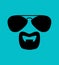 Goatee Beard in Sunglasses isolated. Cool hairstyle vector illustration