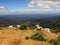 Goats in the hill, Andes mountain, nature landscape, at Linares, Maule, Chile