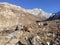 Goats in Muktinath Valley in Mustang District, Nepal in Winter.