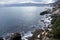 Goats at the sea in a cloudy day. Camogli Ligury Italy