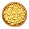 Gobbetti pasta in wooden bowl