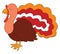 Gobblers/Cartoon picture of the Turkey bird isolated white background viewed from the side, vector or color illustration
