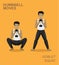 Goblet Squat Dumbbell Moves Manga Gym Set Illustration