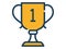 Goblet trophy single isolated icon with dash or dashed line style