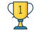 Goblet trophy single isolated icon with filled line style