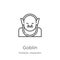 goblin icon vector from fantastic characters collection. Thin line goblin outline icon vector illustration. Outline, thin line