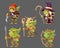 Goblins characters set dungeon monster army fantasy medieval action RPG game characters vector illustration