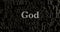 God - 3D rendered metallic typeset headline illustration