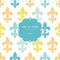God and blue lily frame seamless pattern