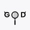 GOD word logo vector with Magnifying Glass