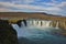 Godafoss, famous waterfall in Iceland. Autumn scene.