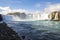 Godafoss panorama from below the waterfall, Iceland