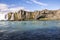 Godafoss panorama from below the waterfall, Iceland