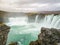 Godafoss waterfall in Iceland plunge pool full of turquoise water